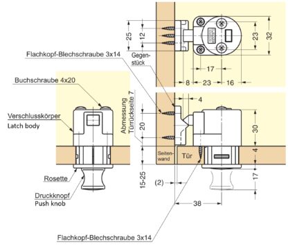 Wysokiej jakości zatrzask z funkcją uchwytu, wykonany ze stopu (ZDC), powierzchnia: chromowana, wersja: kwadratowa, DPL-SQ-CR. Solidne zapięcie zatrzaskowe do kampera, łodzi i wielu innych, firmy Sugatsune / LAMP® (Japonia) - obrazek 5