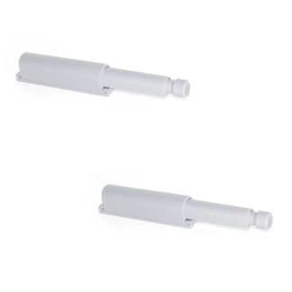 2-częściowy elegancki zatrzask zatrzaskowy, powierzchnia: szara, 62 mm (2-7/16"), wersja: niemagnetyczna, 2033821. Wytrzymałe zamknięcie push-to-open do drzwi meblowych, drzwi szaf, klap i wielu innych, firmy EMUCA