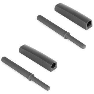 2 sztuki eleganckiego zatrzasku zatrzaskowego, z obudową montażową, powierzchnia: antracyt szary, wersja: niemagnetyczna, 1900223. Stabilny mechanizm otwierania drzwi typu push-to-open do drzwi meblowych, drzwi szaf, klap i wielu innych, firmy EMUCA