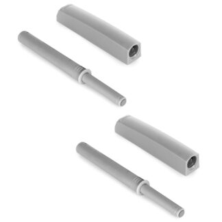 2-częściowy elegancki zatrzask zatrzaskowy, z obudową montażową, powierzchnia: szara, konstrukcja: niemagnetyczna, 1900221. Stabilny mechanizm otwierania drzwi typu push-to-open do drzwi meblowych, drzwi szaf, klap i wielu innych, firmy EMUCA