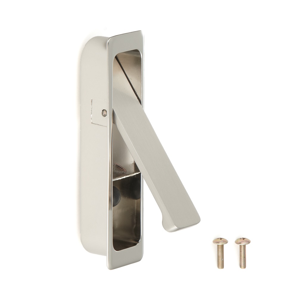 Uchwyt wlotu ze stopu na zawiasie, powierzchnia: niklowany, satynowy mat, FH-100AK-00, 100 mm, Sugatsune. Zdjęcie produktu