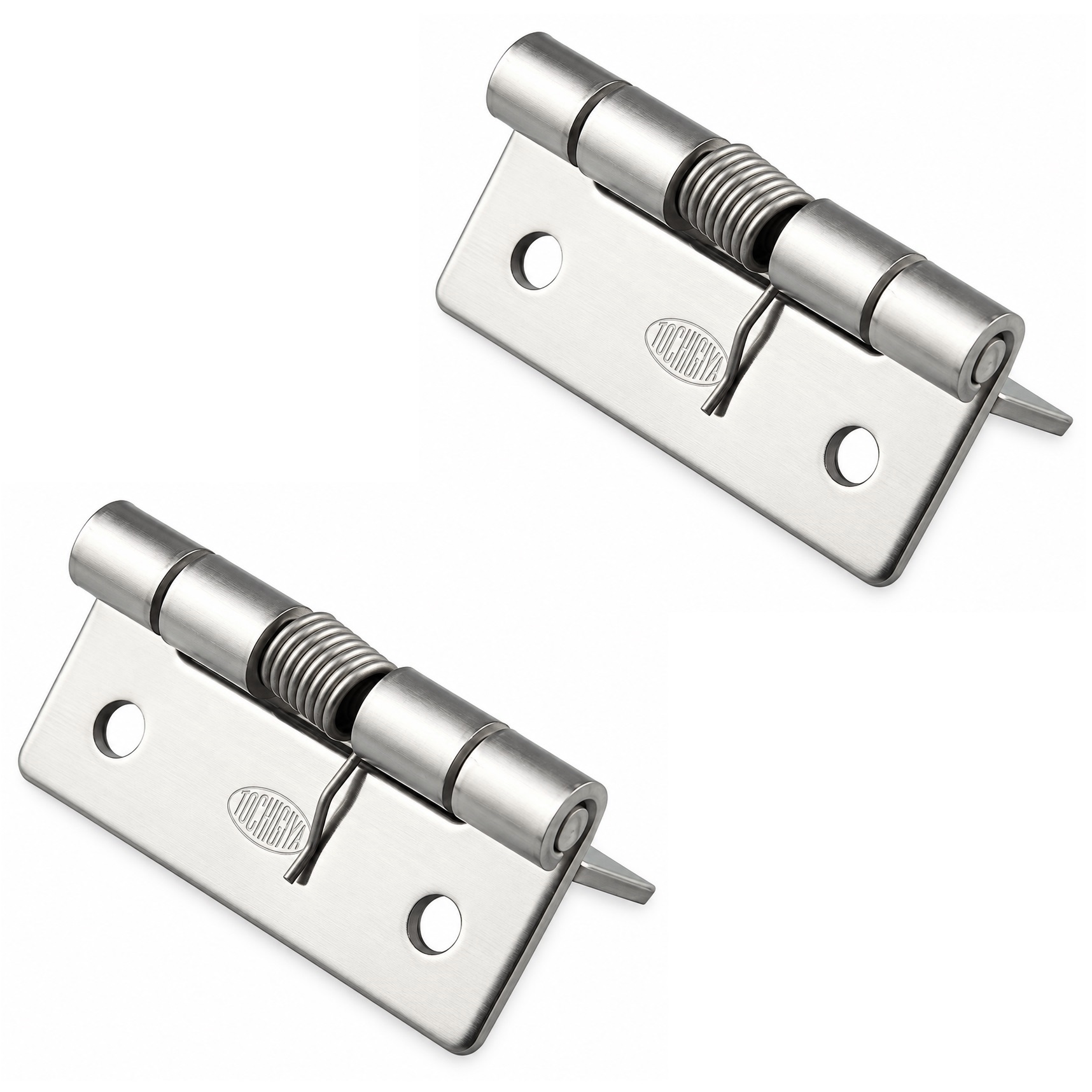 2 części wysokiej jakości sprężynowej taśmy, wykonane ze stali nierdzewnej SUS304, 32 mm (1-17/64"), moment obrotowy: 12,3 N·m, TH-61SUS-2. Wytrzymały zawias sprężynowy do klap urządzeń, obudów, drzwi, osłon i wielu innych elementów, od TOCHIGIYA (Japonia)