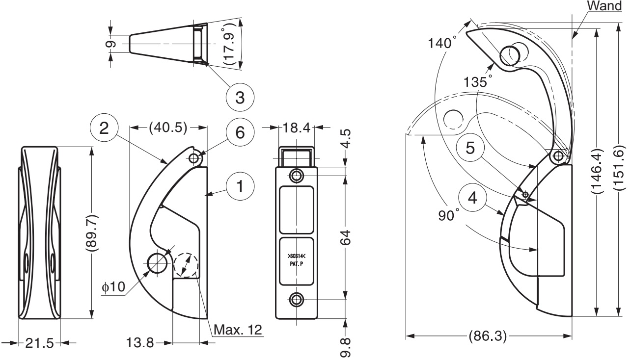 Wysokiej jakości hak z klapką zabezpieczającą wykonany ze stali nierdzewnej SUS316, przystosowany do kłódki, EN-R80-K. Hak linowy V4A Safety Lock do przemysłu stoczniowego, na zewnątrz, wilgotnego środowiska, trudnych warunków i wielu innych, autorstwa Sugatsune / LAMP® (Japonia) - obrazek 3