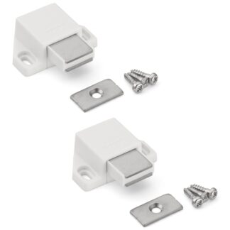 Kompakter Magnet-Druckschnäpper, inkl. Gegenplatte ML-30SW, 25 mm (63/64″) von Sugatsune, weiß. Produktbild