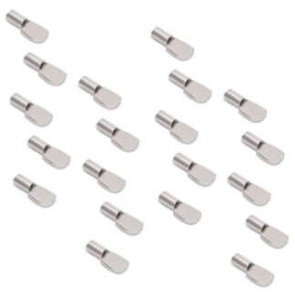 20 sztuk wysokiej jakości wsporników podstawy kubełka, wykonanych ze stali, powierzchnia: niklowana, 5062107. wsporniki półek do rzędów otworów, półek, półek, półek szafkowych, półek i wielu innych, firmy EMUCA