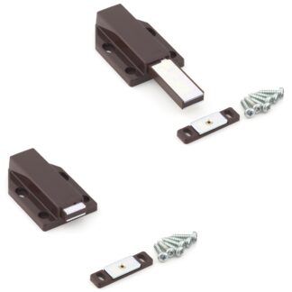 2 sztuki zatrzasków magnetycznych, wraz z płytą oporową ML-120BR, 38 mm (1-1/2") firmy Sugatsune, brązowa, wersja: z długim tłokiem. Obraz produktu