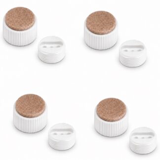 4 części wytrzymałego regulatora meblowego, B573-25-WH, średnica: ⌀25 mm, Kojima, ładowność: 600 kg (1323 lbs), biały, wersja: z filcową podkładką. Obraz produktu