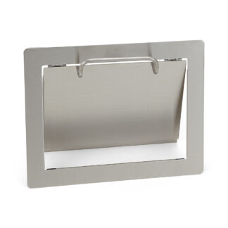 Wysokiej jakości prostokątny kosz na śmieci z uchwytem, do montażu pionowego, ze stali nierdzewnej, powierzchnia: satynowy mat, 310 mm (12-13/64"), AZ-HD310-HL. Właz odpływowy ze stali nierdzewnej, dla gastronomii i wielu innych, firmy Sugatsune / LAMP® (Japonia)