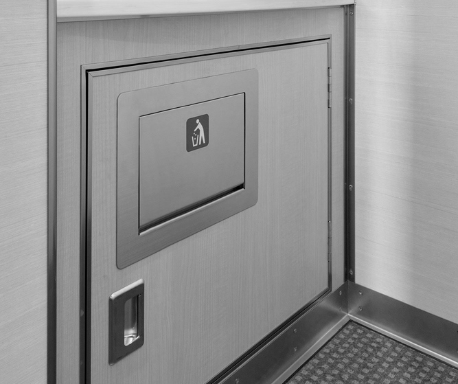 Wysokiej jakości prostokątna klapa odpływowa do montażu pionowego, z cichym domykiem, wykonana ze stali nierdzewnej, wykończenie: mat satynowy, 400 mm (15.8"), AZ-GD400-HL. Właz odpływowy ze stali nierdzewnej, dla gastronomii i wielu innych, firmy Sugatsune / LAMP® (Japonia) - obrazek 13