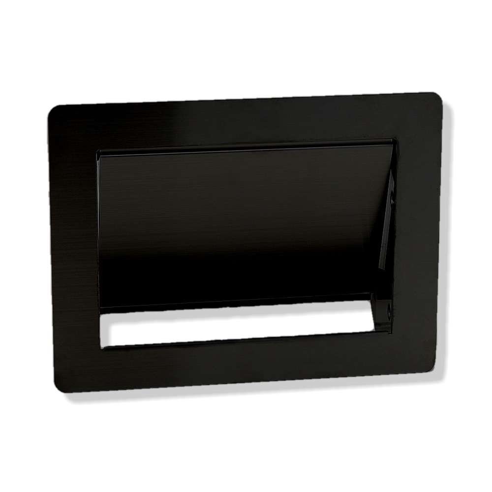 Wysokiej jakości prostokątny kosz na śmieci do montażu pionowego, z cichym domykiem, wykonany ze stali nierdzewnej, powierzchnia: czarny, 234 mm (9.3"), AZ-GD230-BL. Właz odpływowy ze stali nierdzewnej, dla gastronomii i wielu innych, firmy Sugatsune / LAMP® (Japonia)