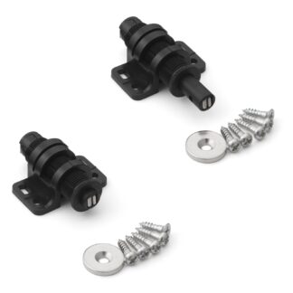 2 Stück Runder Magnet-Druckschnäpper mit Verstellmöglichkeit, inkl. Gegenplatte MC-25BL von Sugatsune, schwarz. Produktbild