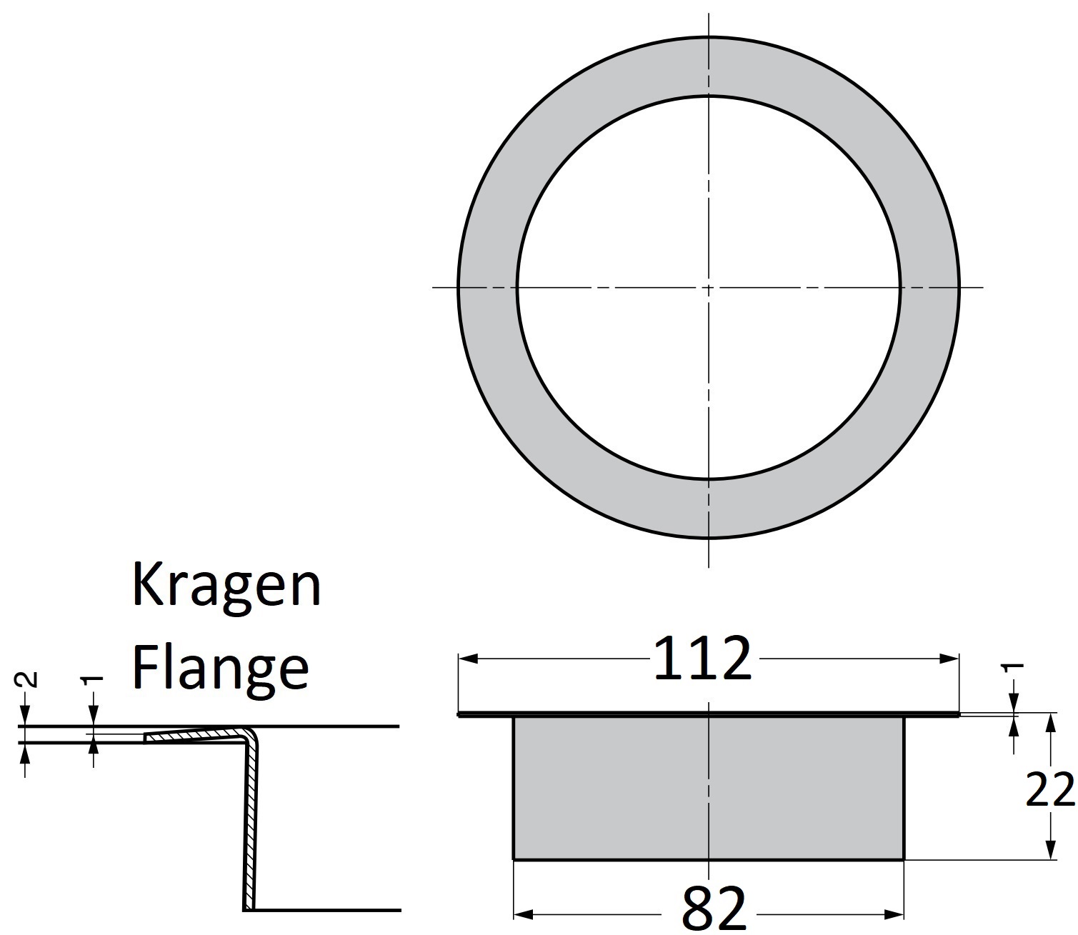 Wysokiej jakości okrągły wysyp śmieci, wykonany ze stali nierdzewnej, powierzchnia: satynowy mat, 112 mm (4-13/32"), wersja: płaska, AN-LH008-HL. Wyrzutnia odpadów ze stali nierdzewnej, do cateringu systemowego, wyposażenia sklepów, cateringu i wielu innych, Sugatsune / LAMP® (Japonia) - obrazek 2