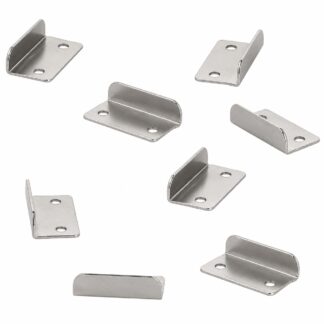 8 elementów wysokiej jakości uchwytu zamykającego, wykonanych ze stali, powierzchnia: niklowana, 30 mm (1-3/16"), 14.01.064-1. Solidna płytka zaczepkowa do zamków meblowych, zamków szafek, zamków na śrubę, drzwi szafek i wiele innych, autorstwa SISO Denmark