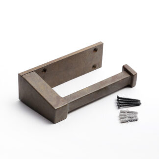 Wysokiej jakości mosiężny uchwyt na papier toaletowy, kolor powierzchni: brązowy brąz, odlew seriowy, PXB-AC07-111-BR, autorstwa Sugatsune / LAMP (Japonia)