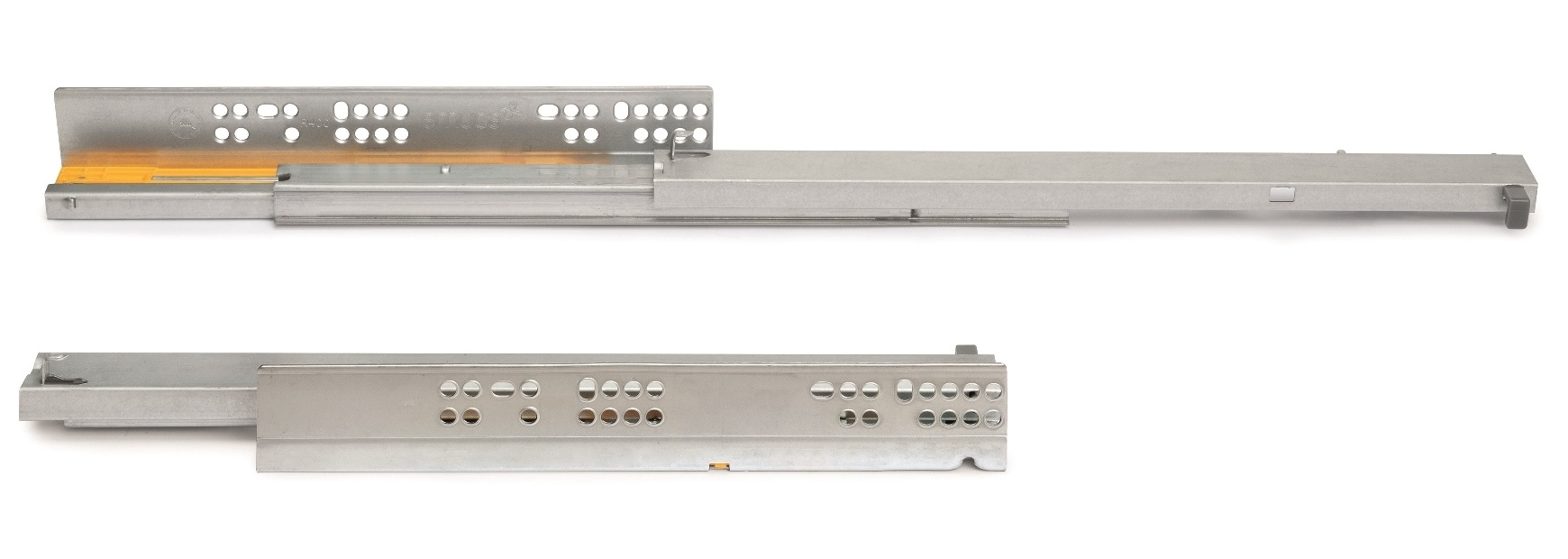 Prowadnica podłogowa, nośność: 30 kg (67 funtów), 250 mm (9-27/32"), wersja: pełny wysuw z cichym domykiem, 3124005. Wysokiej jakości wysuwana podłoga do drewnianej szuflady, drewnianej szuflady, drewnianej półki i wielu innych, firmy EMUCA - obrazek 6