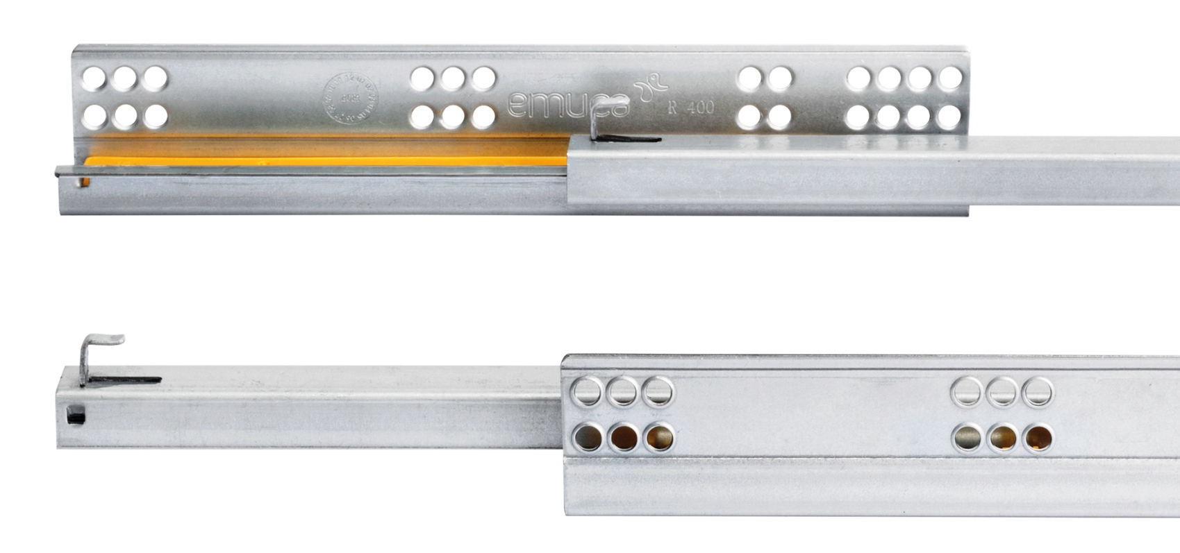 Prowadnice podłogowe, nośność: 25 kg (56 funtów), 500 mm (19-11/16"), wersja: częściowa szuflada z cichym domykiem, 3019505. Wysokiej jakości szuflady podłogowe do szuflad drewnianych, szuflad drewnianych, półek drewnianych i wielu innych, firmy EMUCA - obrazek 5