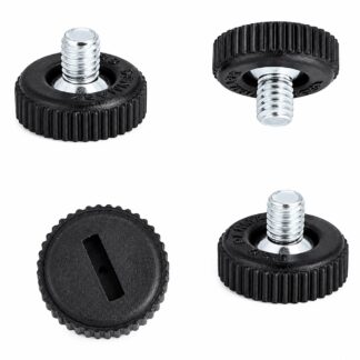 4-częściowa solidna, regulowana stopka z otworem na śrubokręt, wykonana z metalu i plastiku, powierzchnia:, 15 mm (19/32"), 10.17.047. Stabilizator wysokości do szafek, maszyn i wielu innych elementów, autorstwa SISO Denmark