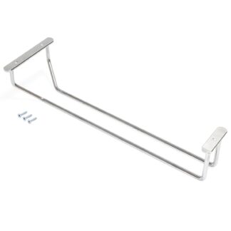 Wysokiej jakości uchwyt na kieliszki do wina, wykonany ze stali, powierzchnia: chromowana, 340 mm (13-25/64"), 8938011. Praktyczny wieszak na kieliszki do wina, kieliszki do szampana, kieliszki koktajlowe, kieliszki do koniaku, kieliszki i wiele innych, firmy EMUCA